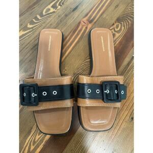 Anthropologie Slip On Slide Buckle Sandals Size 6.5